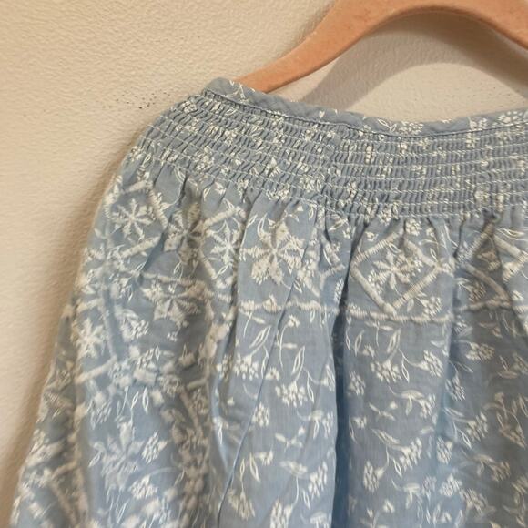 Joie Floral Peasant Blouse Embroidered Linen Cotton Blend Blue & White Sz S - Picture 8 of 8